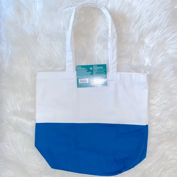 Make Market Blue and White Tote Bag - Image 2