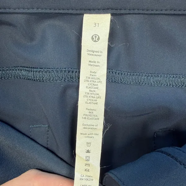 Lululemon City Sleek 5 Pocket Pants Women’s 31 True Navy Slim Fit Warpstreme - Image 6