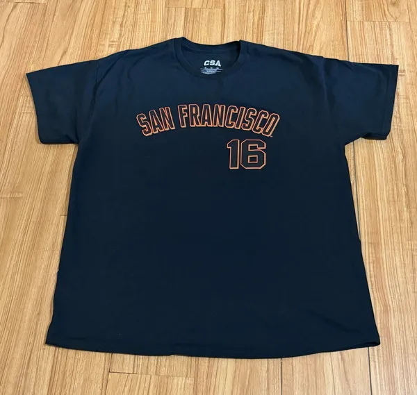 CSA San Francisco Giants Devers 16 XL Black Shirt Baseball Fan Apparel - Image 2