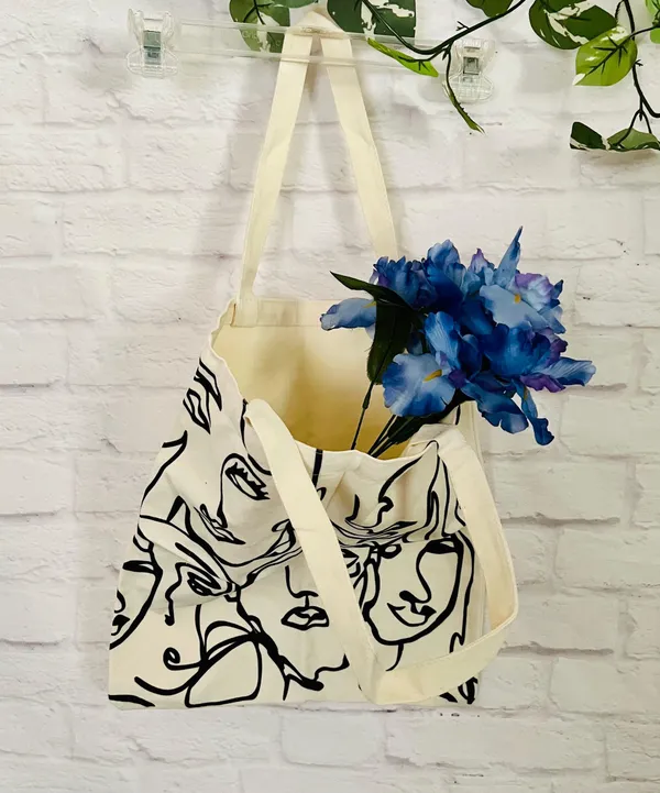 NEW Canvas Face Tote Bag - Image 10
