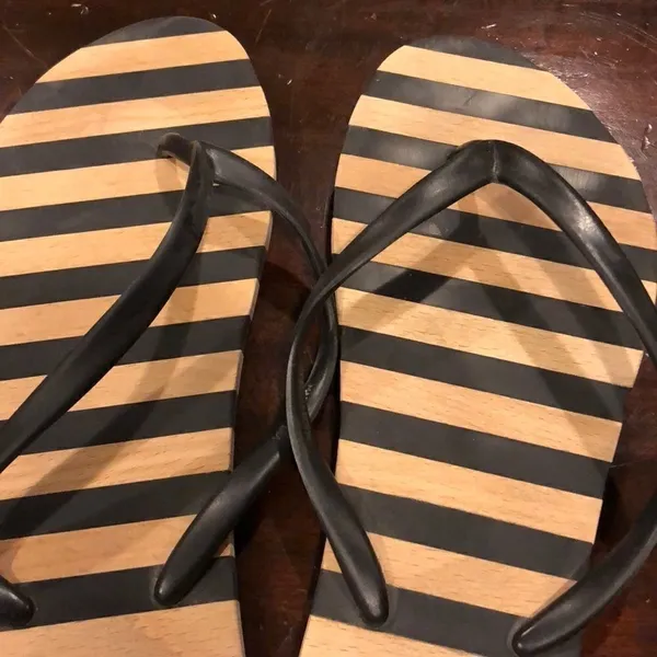 French Connection Striped Flip Flops, Size 9 - Image 3