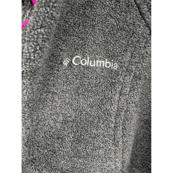 Columbia Womens Fleece Jacket Gray Pink Benton Springs Full‎ Zip S - Image 4