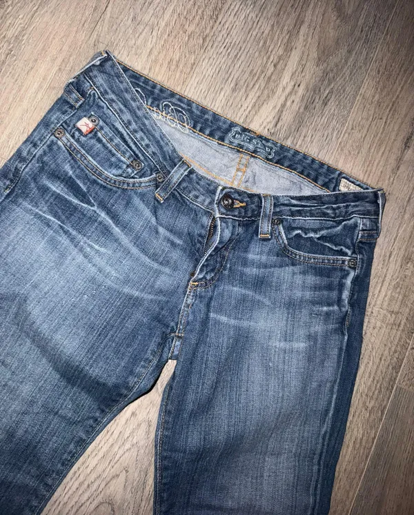 Big star Vintage Early 2000’s Sweet Crop Ultra Low-rise Straight blue jeans! - Image 5