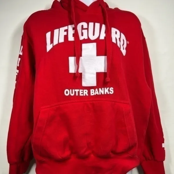Outer Banks Life Guard Hoodie Red - Image 2