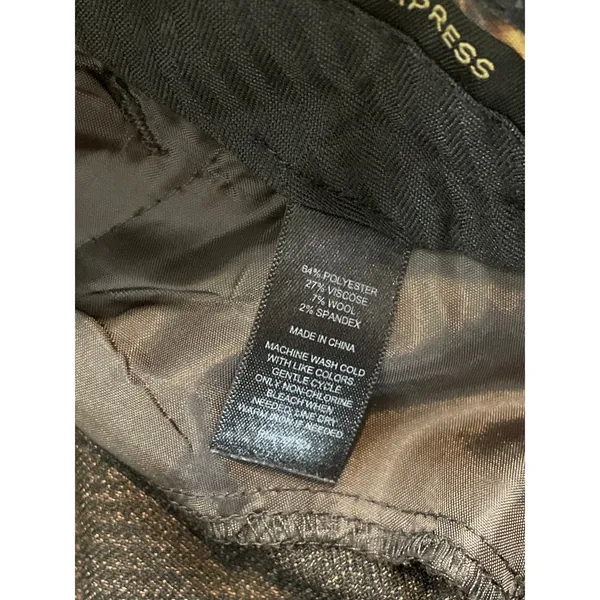 Express Brown Metallic Thread Pants Size 4 Slim Modern Fit - Image 6