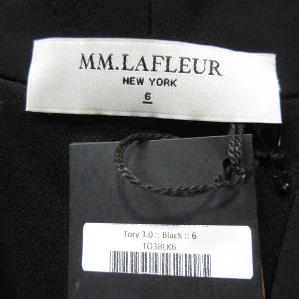 NWT MM. Lafleur Tory 3.0 in Black Crepe Collared V-neck Sheath Dress 6 - Image 5