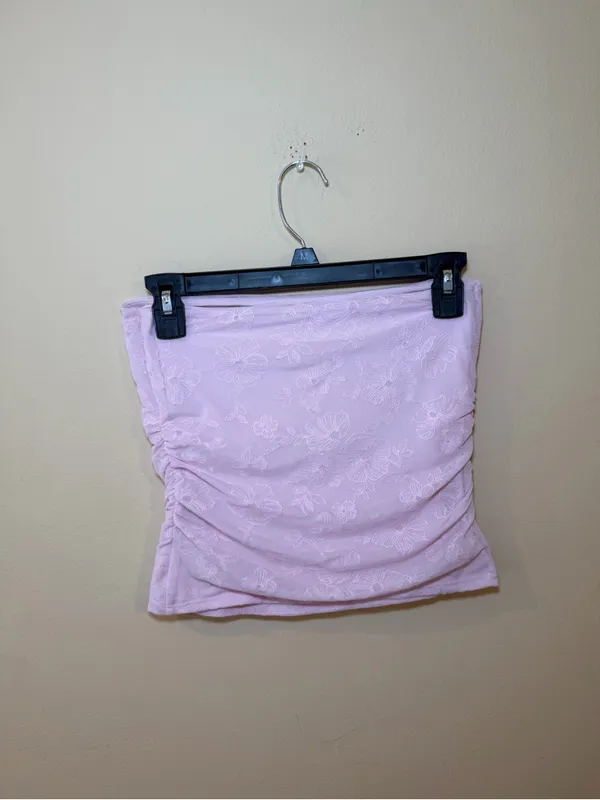 Garage Light Pink Floral Tube Top - Image 2