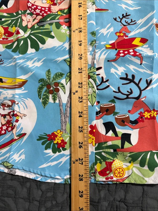 SSLR women's collection button down surfing santa tropical reindeer boats water - Image 13