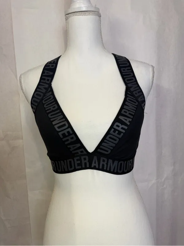 Under Armour Black Logo-Trim Sports Bralette - Image 2