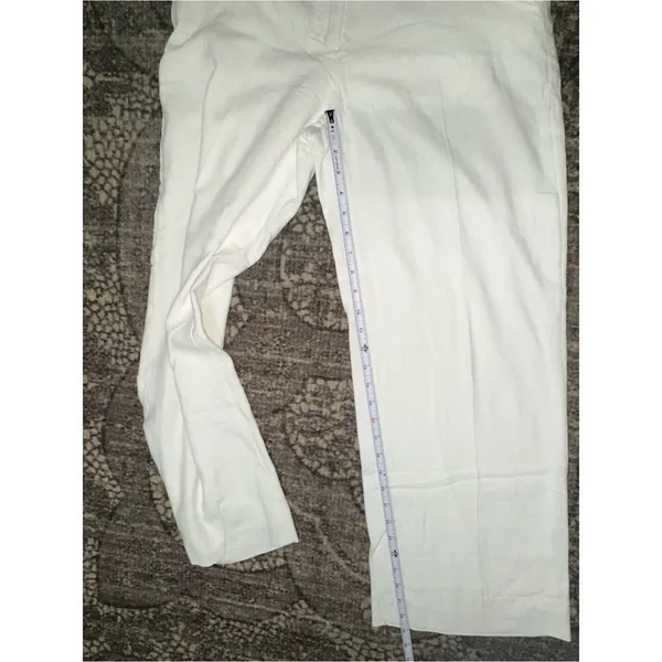 Abercrombie & Fitch NWT 28 White Wide Leg High Rise Linen Sloane Trousers Pants - Image 14