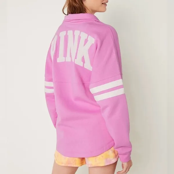 Victoria’s Secret PINK Oversized Full Zip Hoodie – Pink Bloom – Medium – NWOT - Image 2