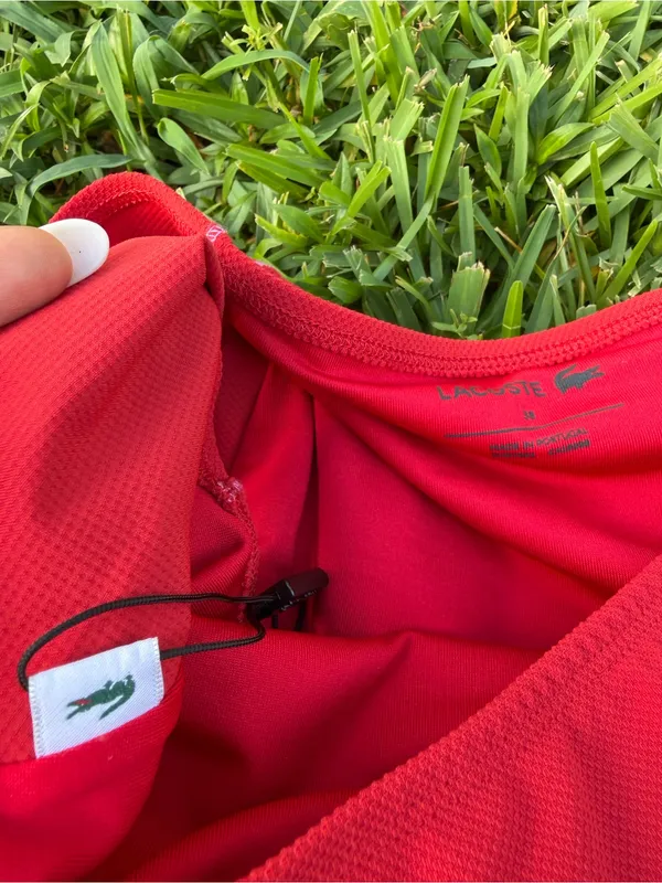 Lacoste Technical Jersey High Waist Bikini Bottom Red Pink Logo US 6 Small - Image 6