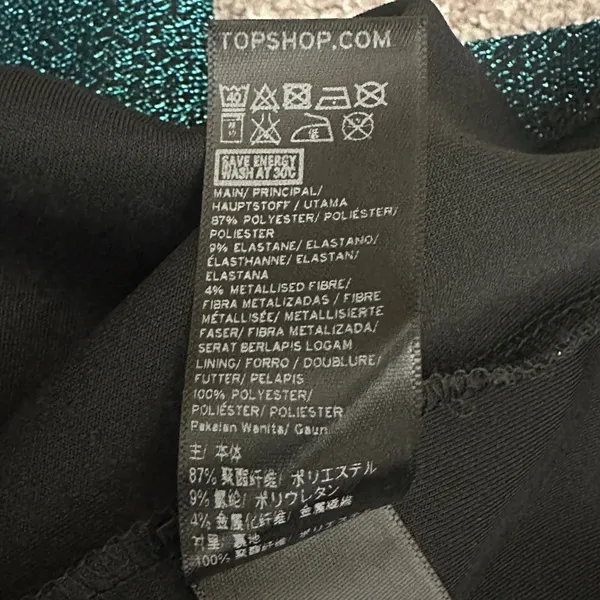 NWT Topshop Dress Womens 2 Blue Glitter Sparkly Shimmer Cold Shoulder Party Y2K - Image 7