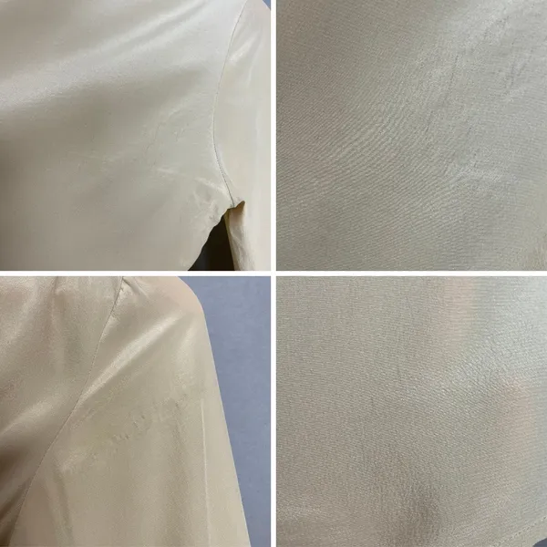 Vintage Nordstrom Silk‎ Blouse Cream Women Button-Up Long Sleeve Top Hong Kong - Image 16