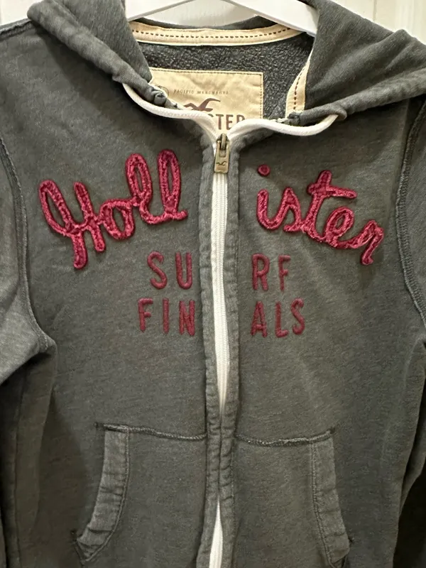 Y2k Hollister California Surf Finals full-zip fleece hoodie sweatshirt size M - Image 12