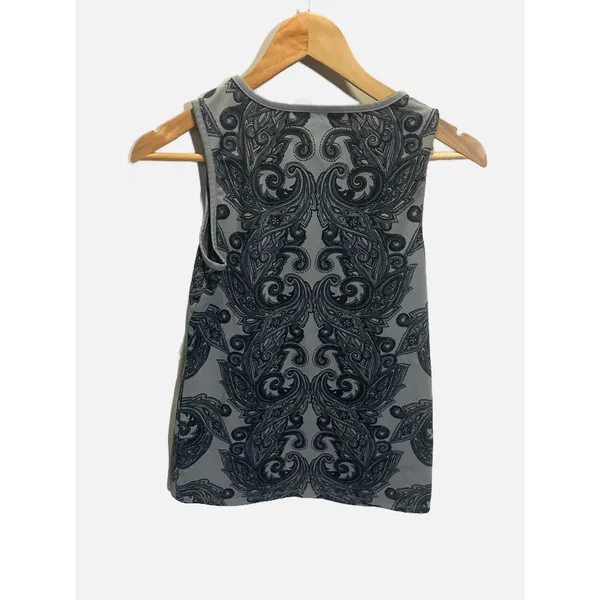 Athleta Tank Top‎ Womens XS Grey Paisley Print Sleeveless Activewear Boho Yoga - Image 4