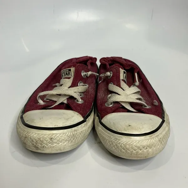 Converse sneakers with elastic back maroon‎ with silver size 6 - Image 2