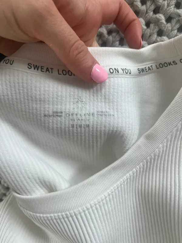 Aerie White  Ribbed Tank - Image 3