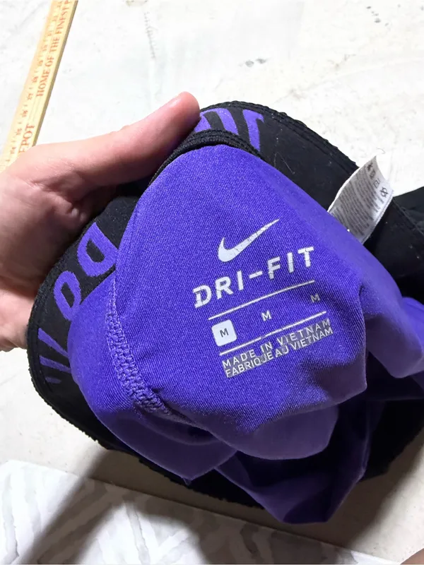 Nike Women’s Black Running Shorts with Purple lining medium - Image 4