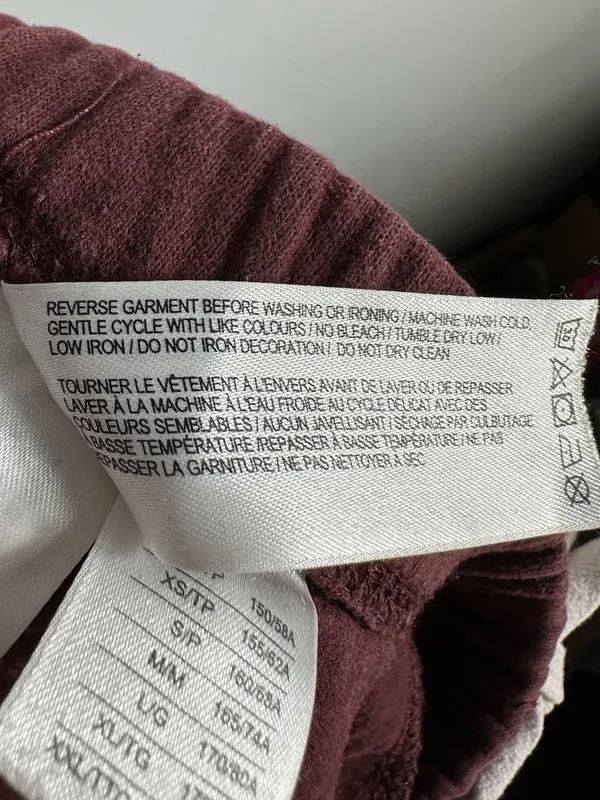 Roots‎ Original Sweatpants Burgundy Fleece Jogger Drawstring Size Small - Image 10