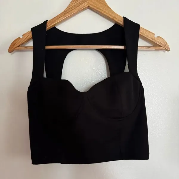 Zara Black Bustier top EUC - Image 3