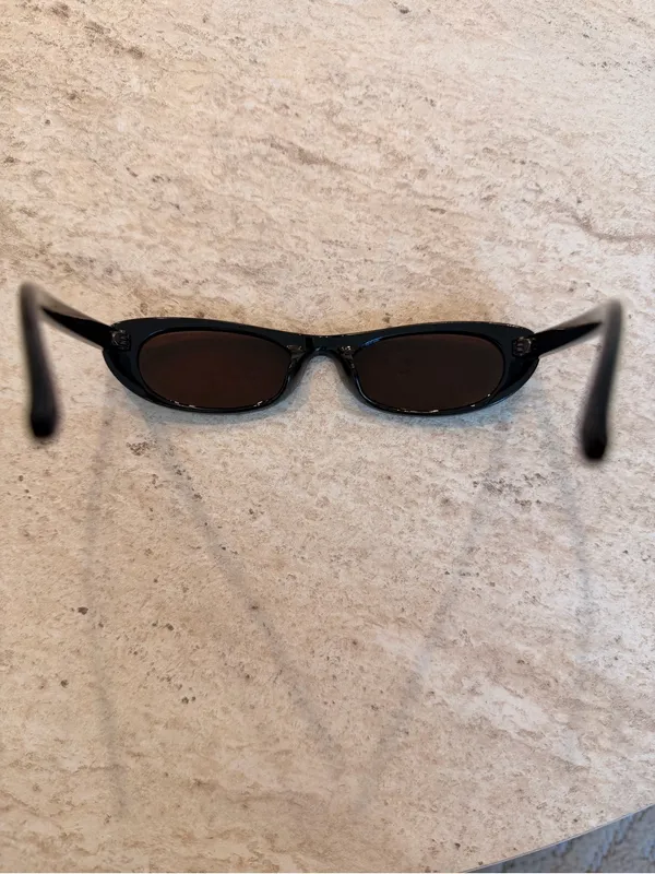 Saint Laurent Black Oval Sunglasses - Image 8