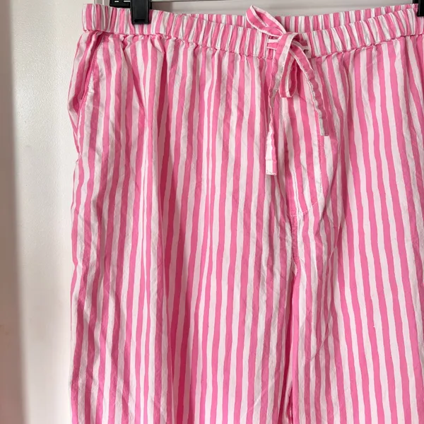 Bon‎ Artis Pink Striped Cat Embroidery Pajama Set 100% Cotton Women’s Size 1 - Image 10