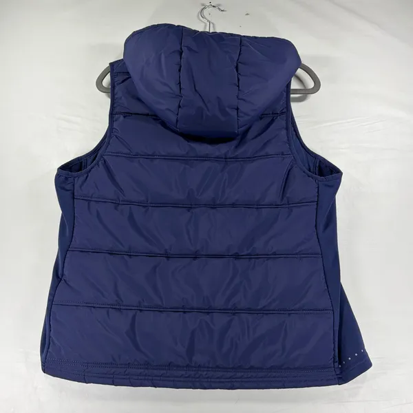 Avia Womens Navy Blue Hooded Puffer Vest XL 16-18 Full Zip Quilted Layering - Image 7