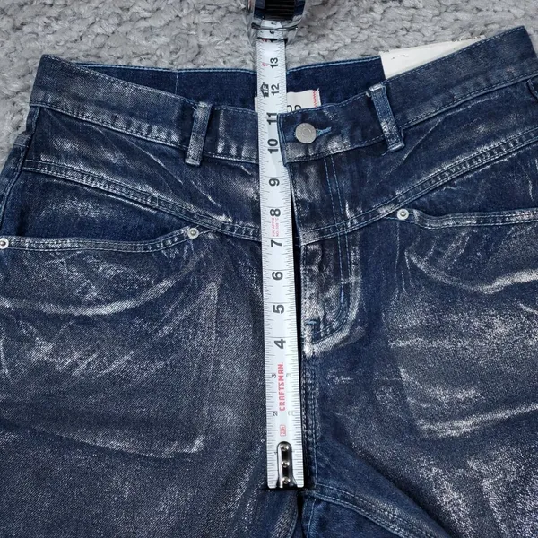 BDG Cowboy Jeans High Rise Straight Relaxed Blue Silver Painted Women's Size 31 - Image 9
