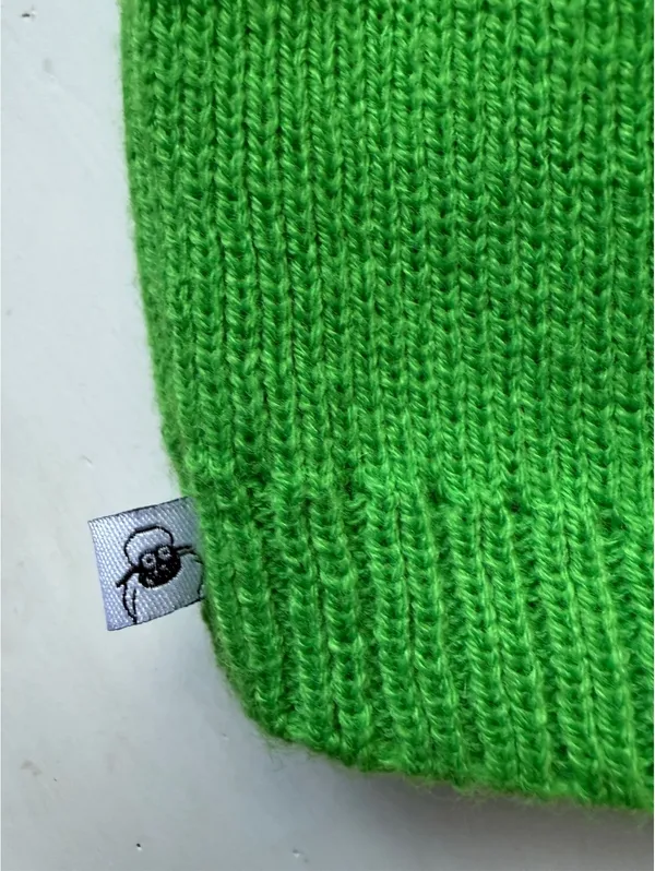 Traditional Craftwear Green Wool Beanie Hat with Sheep Pom Pom - Image 3