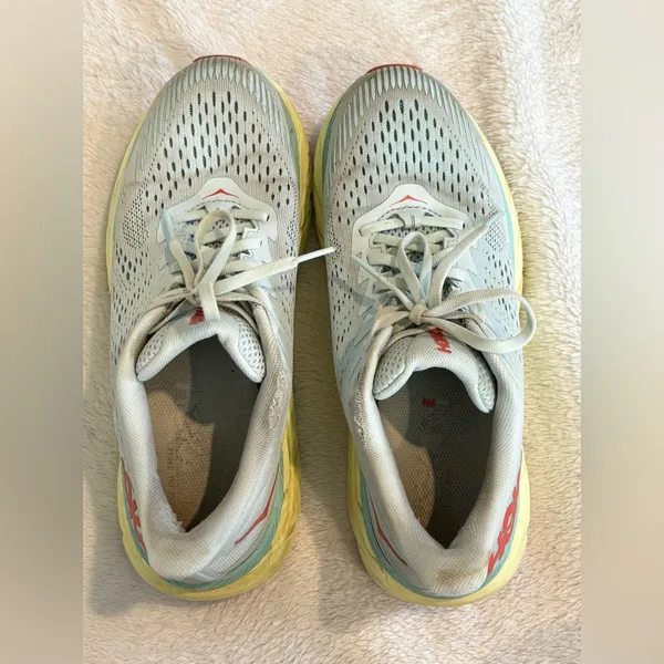 Hoka Clifton 7 Blue Yellow Sneakers - Size Women’s 9.5 - Image 4
