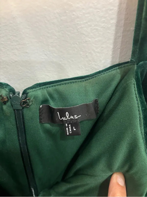 Lulus Women Pristine Luxury Emerald Green Velvet Bustier Maxi Dress L - Image 11