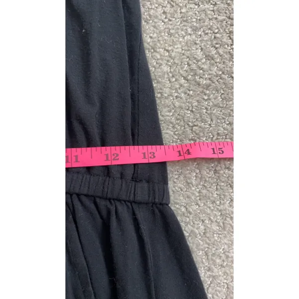 Aerie Romper Medium Black Lace Back Drawstring Waist Casual Summer‎ Loungewear - Image 6