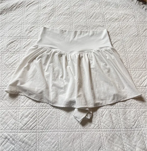 Aerie OFFLINE White Crossover Flowy Athletic Shorts - Image 5