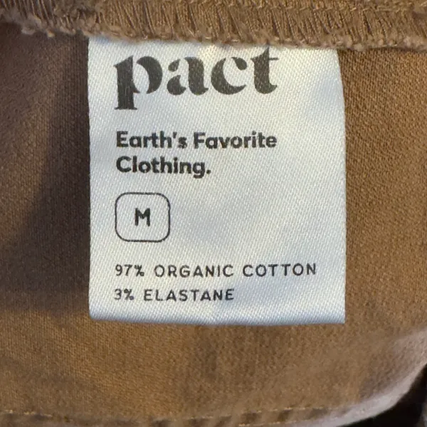 3017 | Pact Organic Cotton Stretch Twill Drawstring Shorts Brown Womens M - Image 7