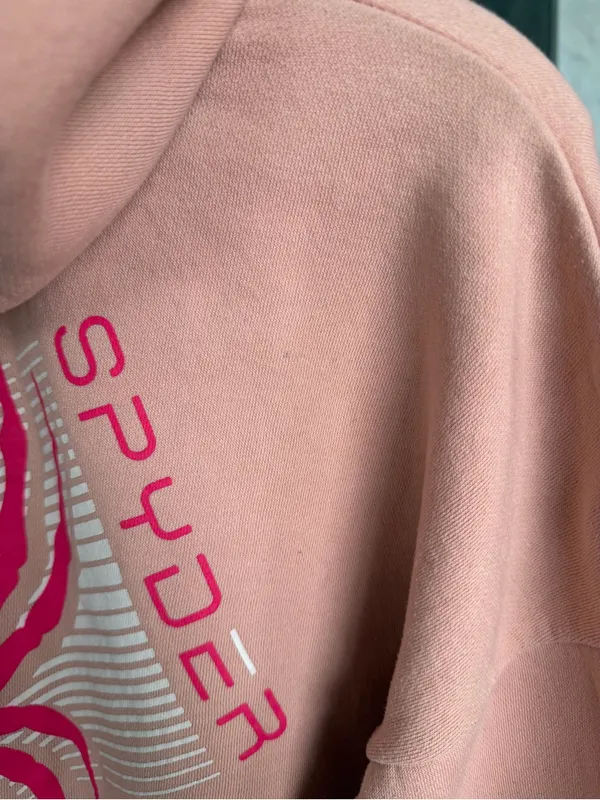 Spyder Women's Pink Graphic Logo Pullover Hoodie Size Large‎ - Image 4