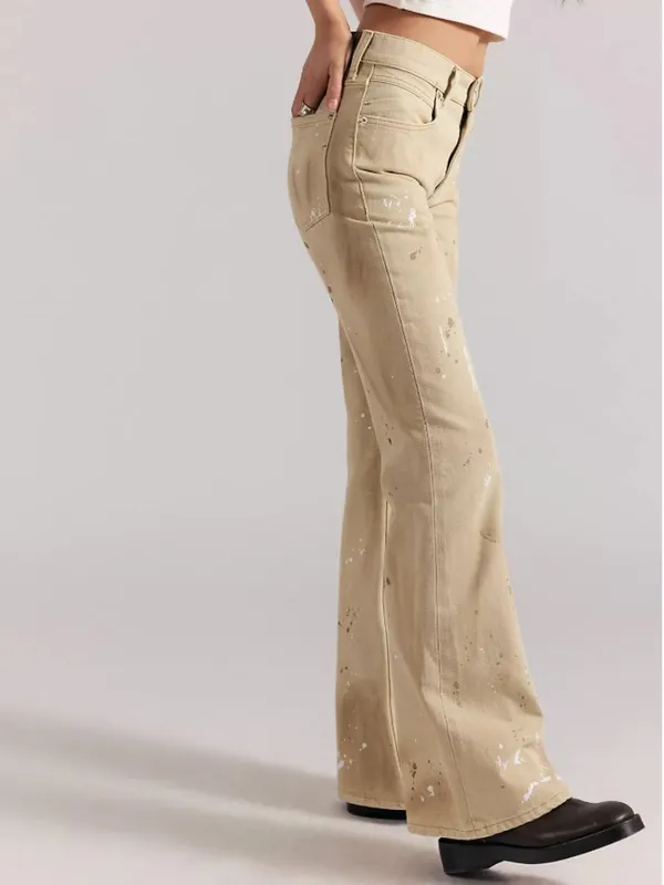 NWT Free People West Coast Relaxed Flare Jeans in Antique Ecru - Image 3