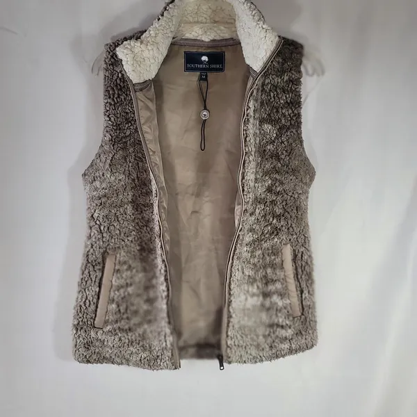 Simply Southern The Southern Shirt Company Heathered Zip Ultra Plush Sherpa Vest Women's Medium - Image 7