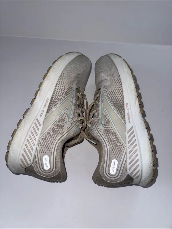 Brooks women’s Neutral Running Shoes wide D- Light Tan with Cream Accents - Image 5