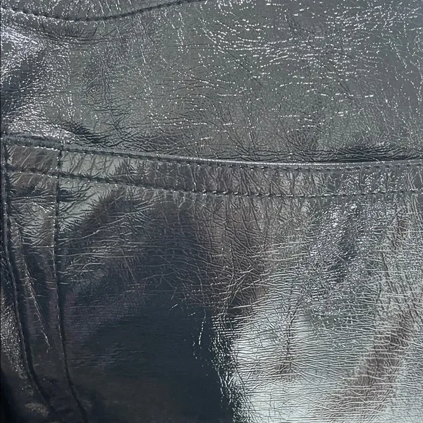 Abercrombie & Fitch 90s Straight Ultra High Rise Navy Vegan Leather Pants - Image 10