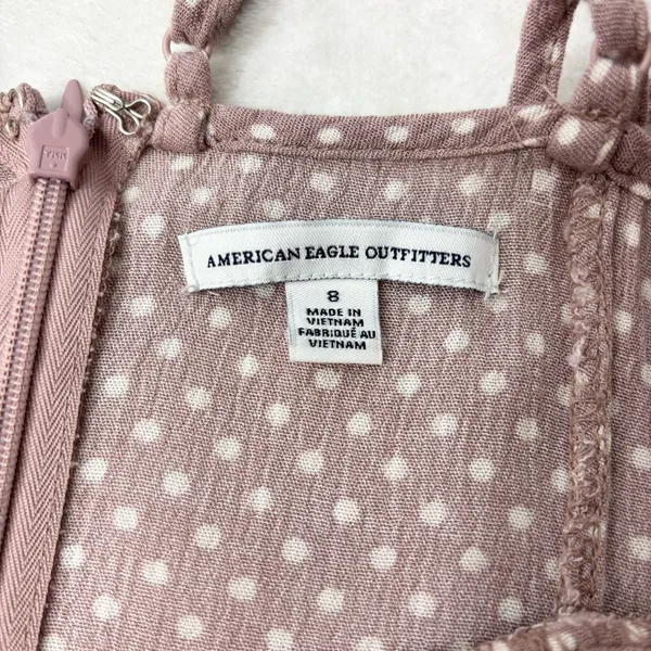 American Eagle‎ Outfitters Y2K Tan Polkadot Dress Size 8 - Image 8