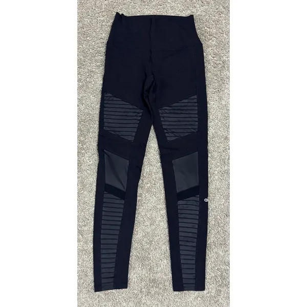 ALO YOGA 7/8 High Waist Black Moto Leggings Size Small - Image 3
