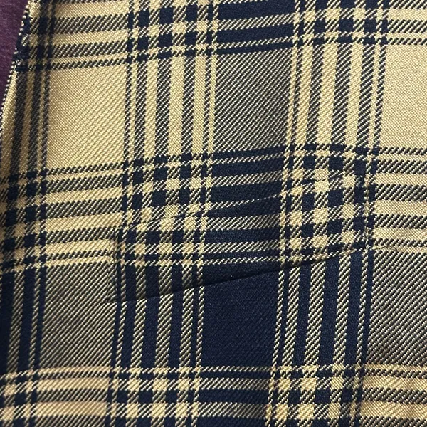 Vintage Navy‎ and tan plaid women’s blazer size 14 double breasted - Image 4