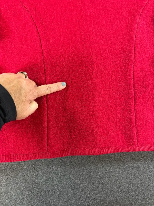 Vintage 1970s Wool Cardigan SIZE 14 100% Pure Wool Moffat Woollens Red Bouclé - Image 14