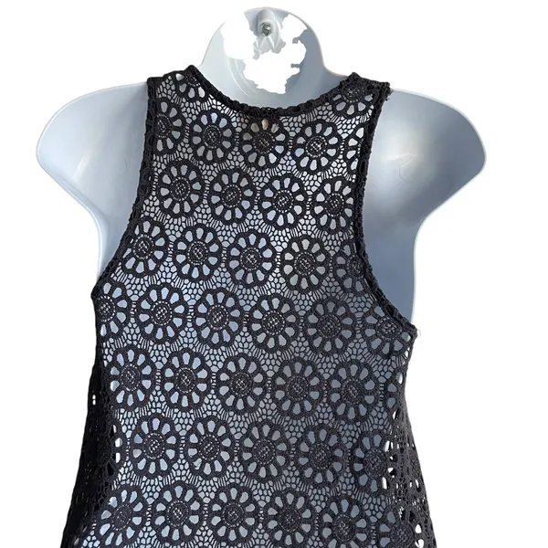 Pins‎ And Needles Womens Crochet Romantic Lace Shell Top XS Brown Indie Festival - Image 2