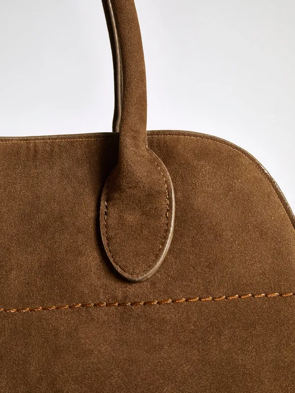 COMMENSE Retro Side Buckle Top Handle Tote Bag Brown Gold NWOT Sold Out - Image 4