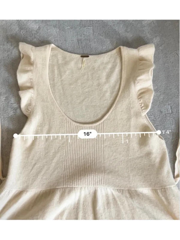 Free People Angora Ruffle Sleeve Babdydoll Sweater L - Image 5
