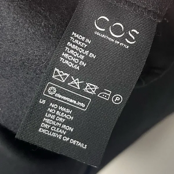Cos topstitched black wool/cashmere mod short sleeve dress size 2 - Image 7
