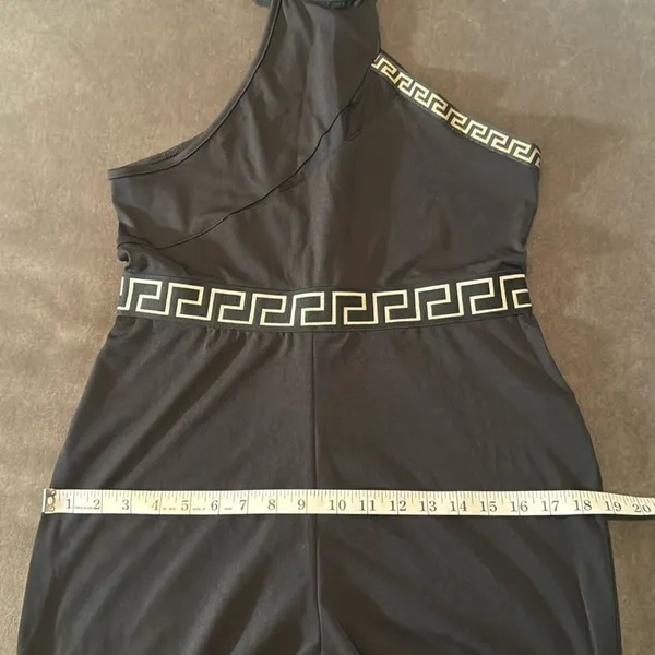 Women’s Black Halter Neck BodyCon Sleeveless Party Jumpsuit Wide Leg Size L NWOT - Image 8