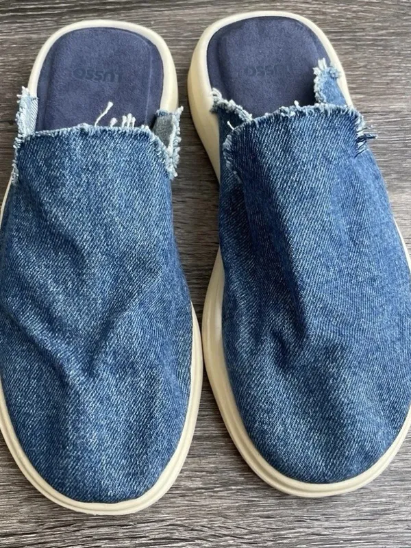 Lusso Cloud Blue Denim Pelli Slip-on Waffle-Knit Mules Shoes Size 9 NWOT - Image 2